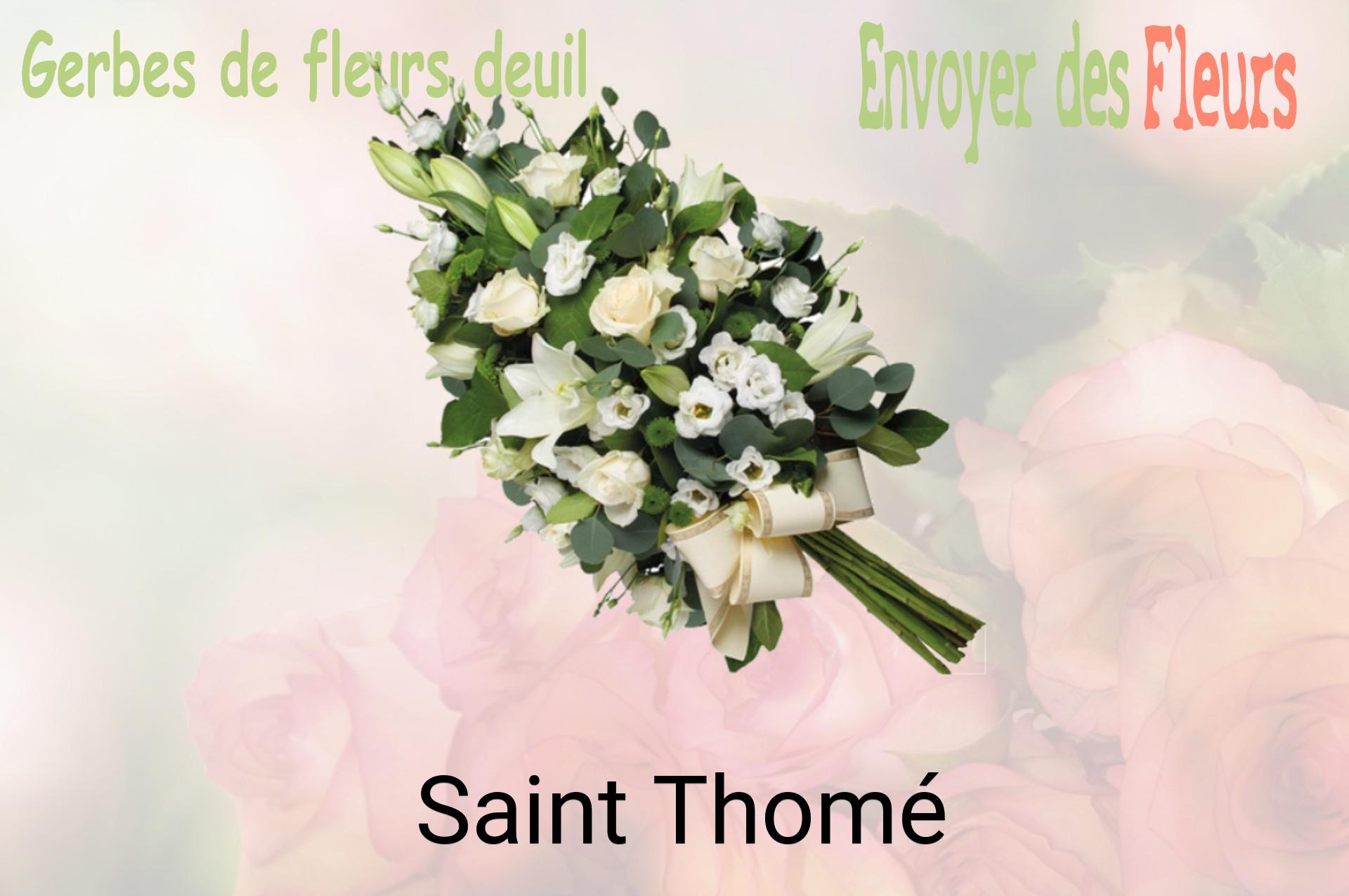 Gerbe de fleurs de deuil livrée à Saint-Thomé